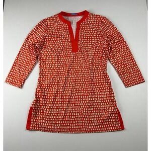 J. McLaughlin Womens Boca Tunic Cataline Top in Red Tan Geo Snake Print Size S